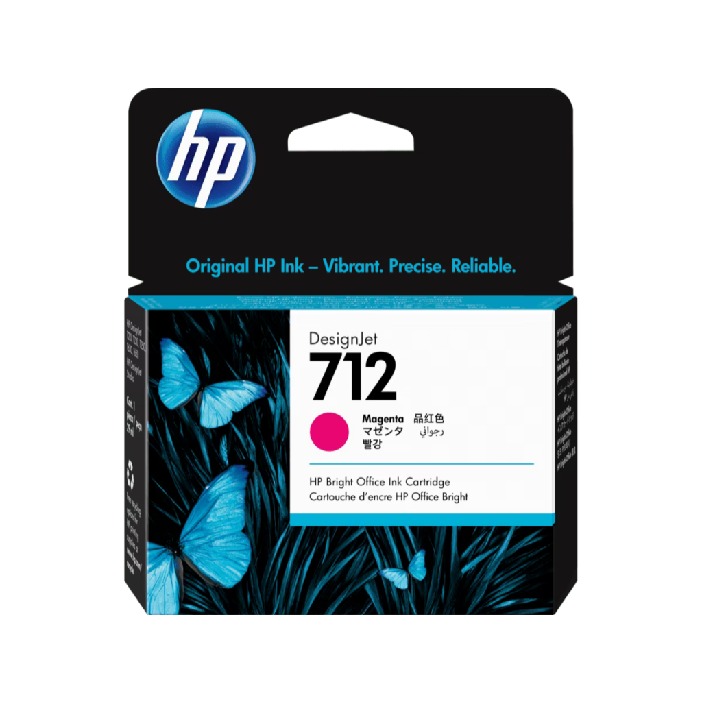 HP Tinta Printer 712 Black XL, Black, Cyan, Magenta, Yellow Original [3ED29A, 3ED28A, 3ED67A, 3ED69A] (4)