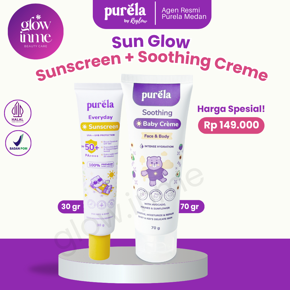 Jual PURELA Sun & Glow Physical Sunscreen SPF 50+ PA ++++ | Soothing ...