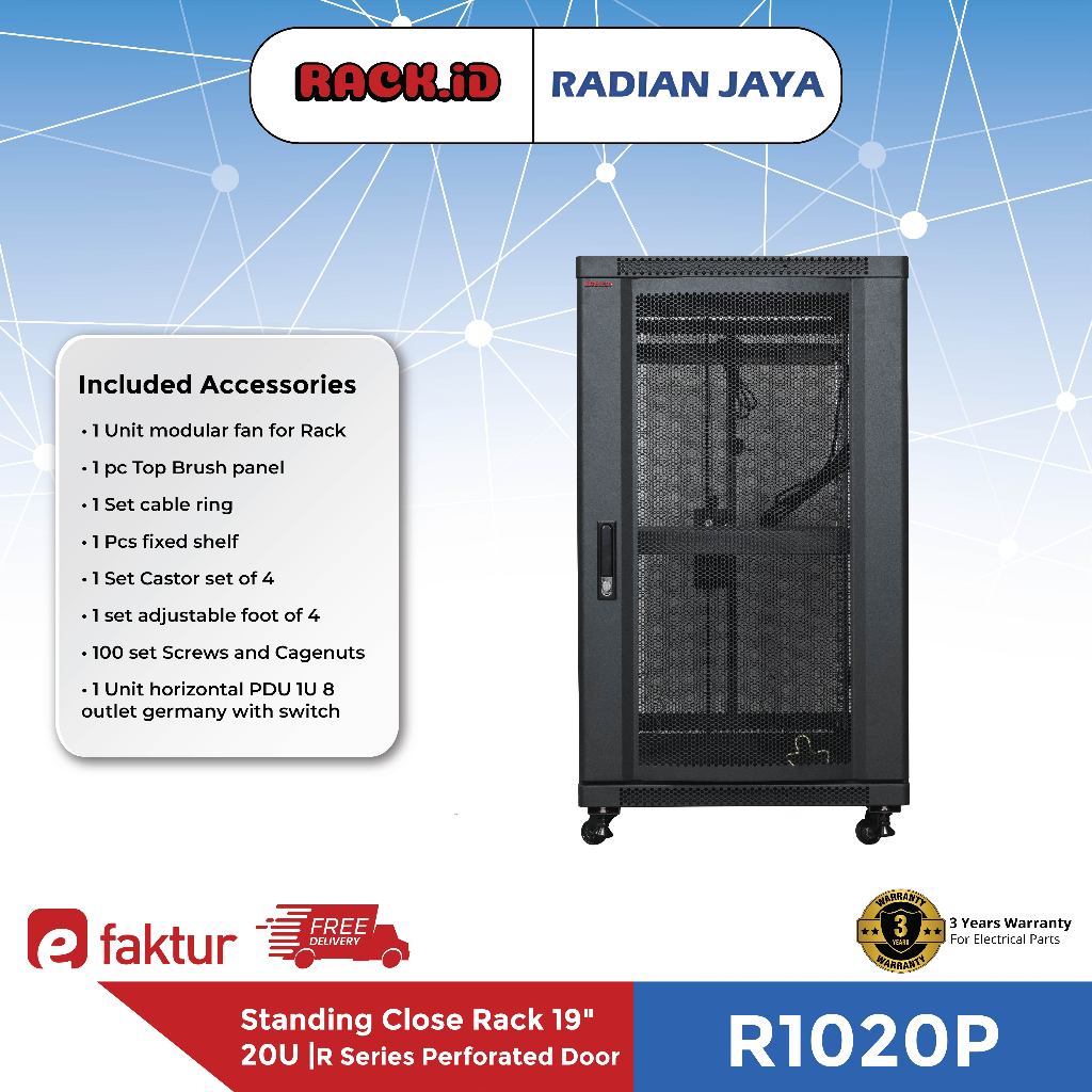 Jual Close Rack RACKID 20U Rak Server 20U Depth 1000mm Rack CCTV Modem ...