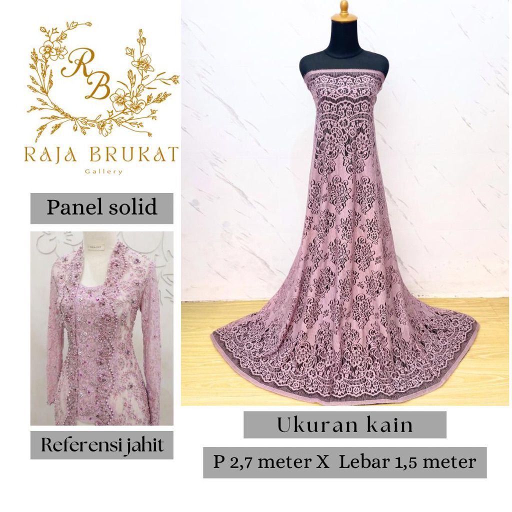 Jual Kain Panel Lace Polos Dasar Full Solid - Grade A - Panjang 3 m ...