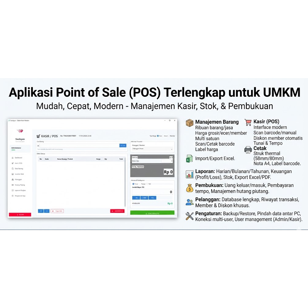 Aplikasi Kasir POS v1.0 Solusi toko ringkas dan stok barang