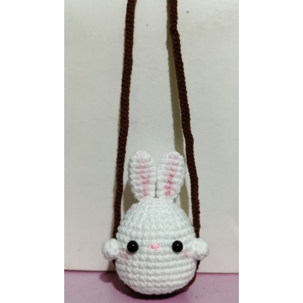 Jual handmade - rajutan crochet gantungan mobil bunny lucu | Shopee ...