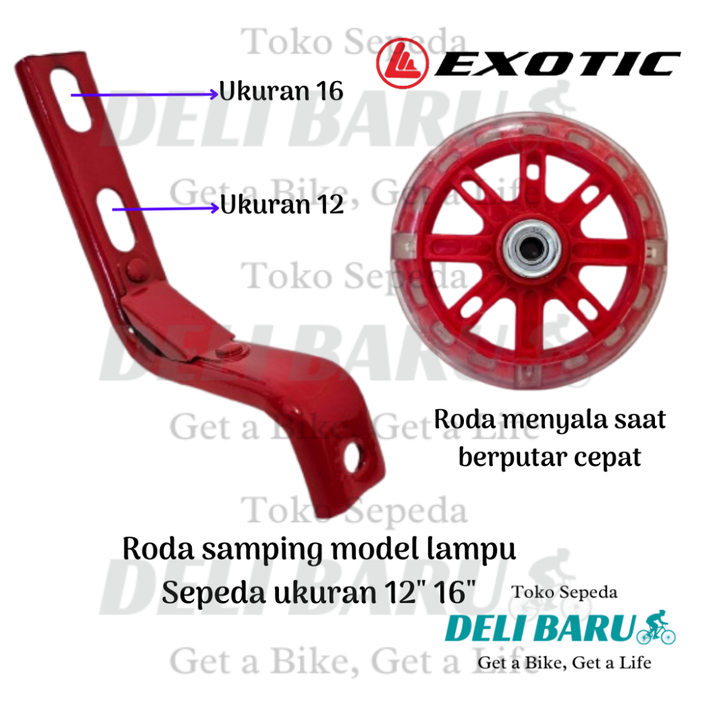 Jual Roda bantu samping LAMPU ukuran 12 dan 16 sepeda anak mini roda ...