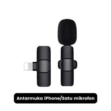 DJDMax Wireless Clip On Microphone Premium K9 Mini Mic Untuk Camera Smartphone Vlog Mic Clip On