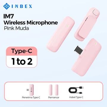 INBEX IM7 Microphone Mic Wireless Bluetooth Clip On Karaoke Untuk TikTok YouTube Facebook Live