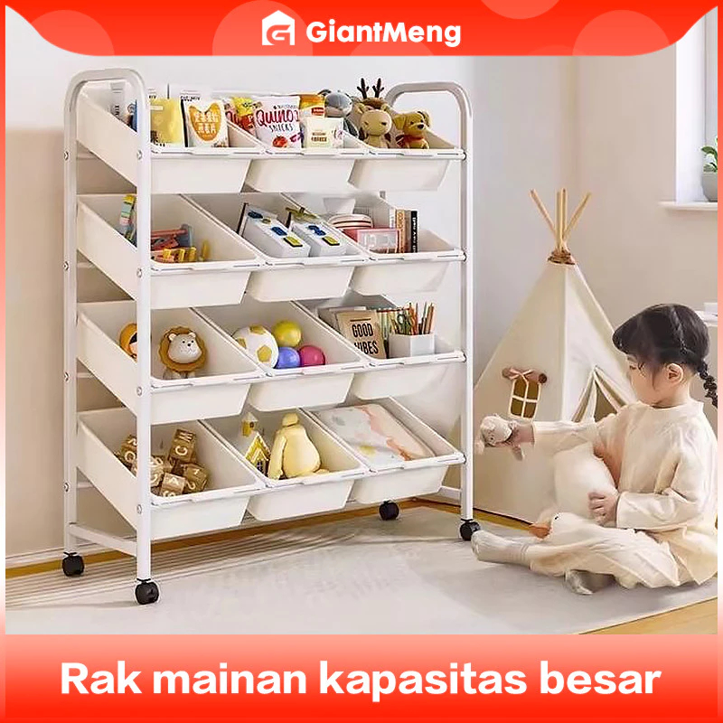 Jual GiantMeng - Rak Mainan Anak Roda Rak Susun Plastik Kabinet Buku ...