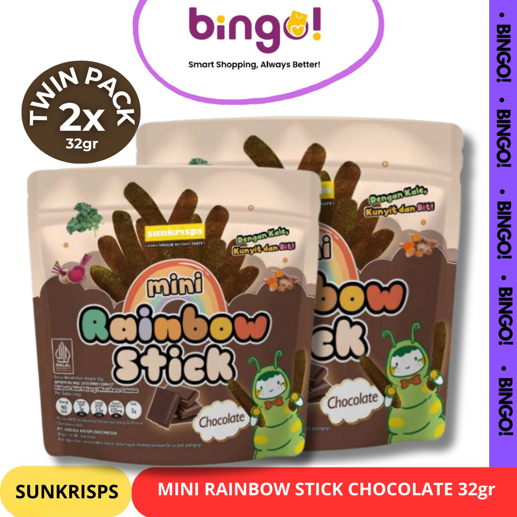 Jual Sunkrips Mini Rainbow Stick 32g - Cokelat (2pcs) | Shopee Indonesia