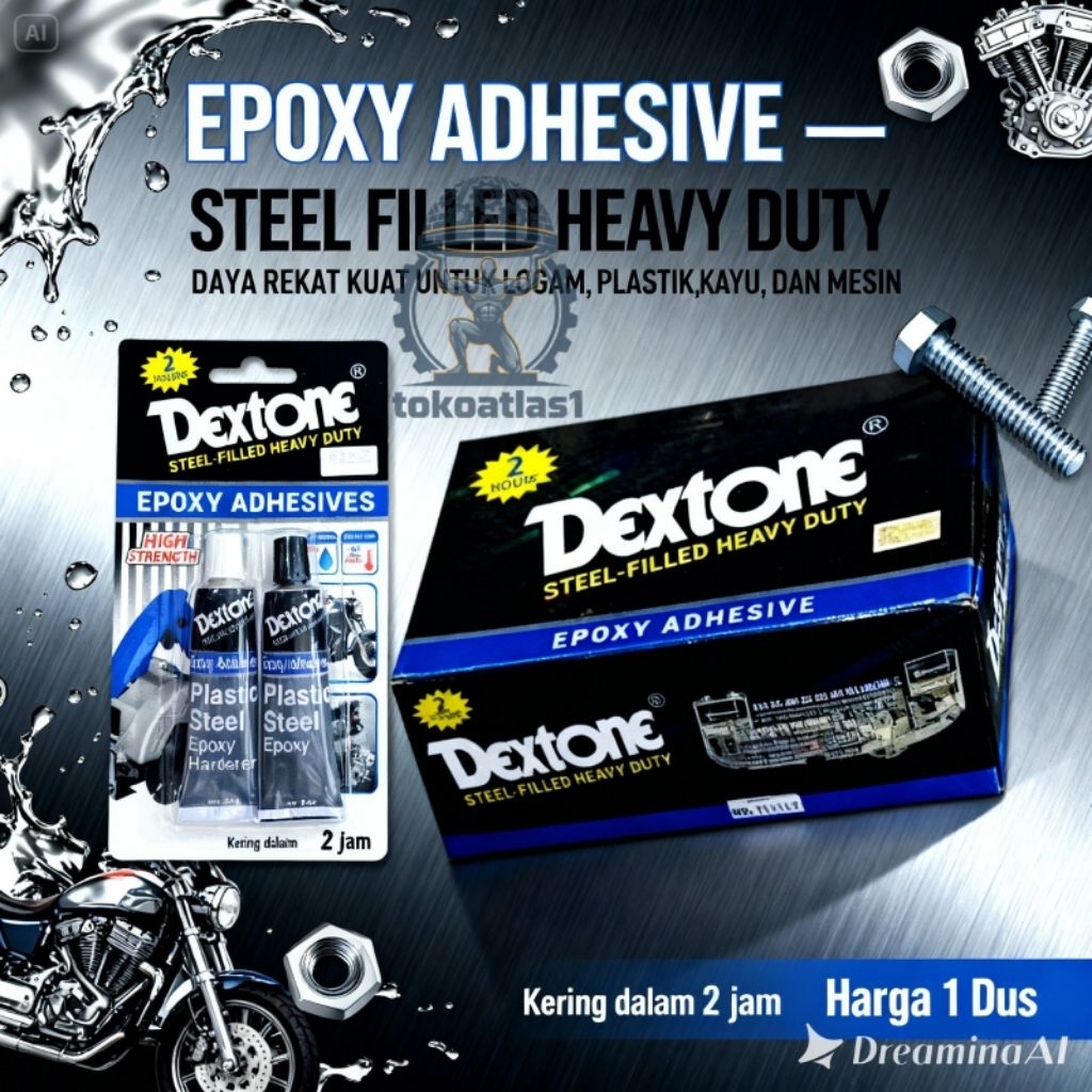 Jual Dextone Epoxy Adhesive 2 Jam HITAM Harga 1 dus / 12 Pcs - Heavy ...