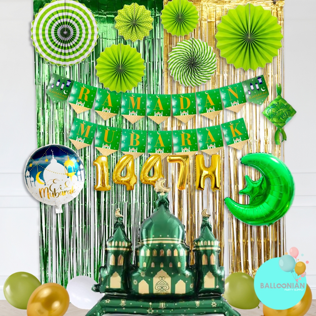 RAMADHAN PAPERFAN DEKORASI SET/LEBARAN DEKORASI/MARHABAN/MUBARAK