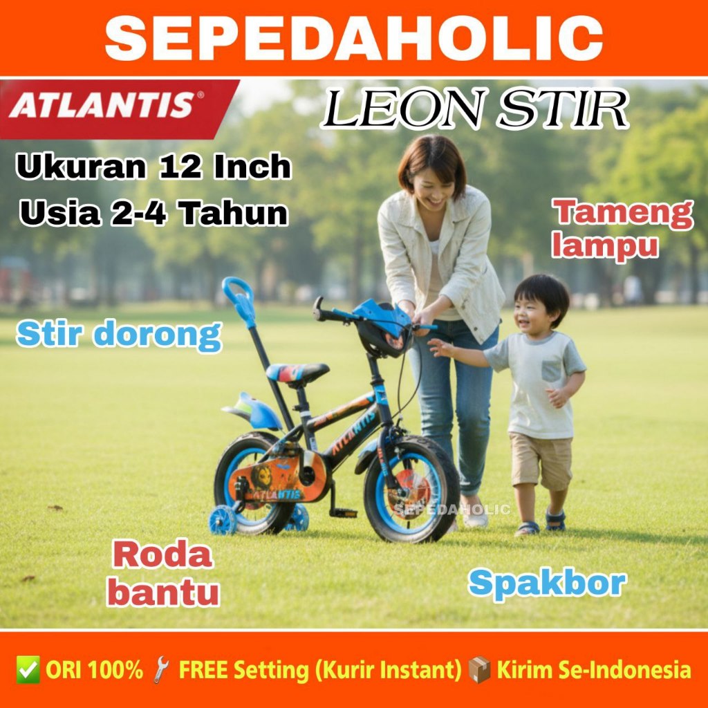 Jual Sepeda Anak ATLANTIS LEON STIR + MUSIK DAN LAMPU BAN JUMBO 3.0 ...