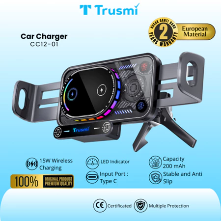 Car Phone Holder with Wireless Charging 15W