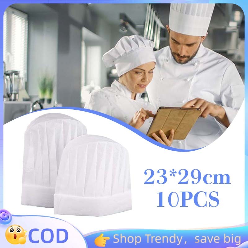 Jual 10 buah/set Topi Koki Kertas 23/29cmtopi koki chef kertas topi ...