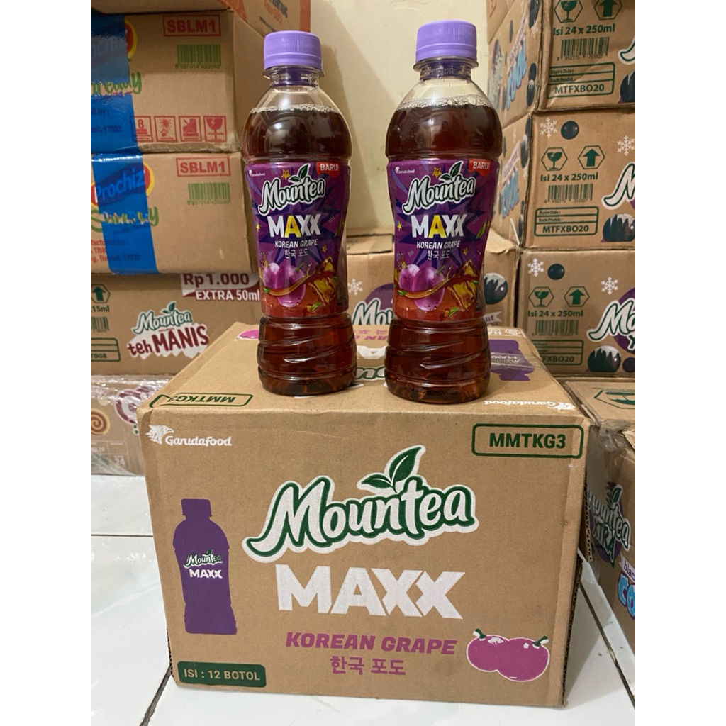 Jual 1 KARTON - Mountea Maxx Korean Grape Botol (340ml x 12) | Shopee ...