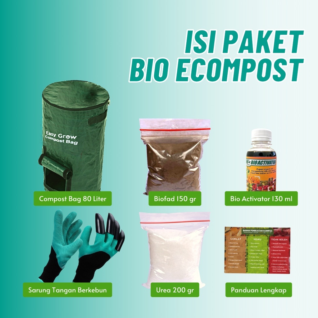 Jual PAKET Komposter Kilat Lengkap 200 Liter 80 liter Compost Bag Easy ...