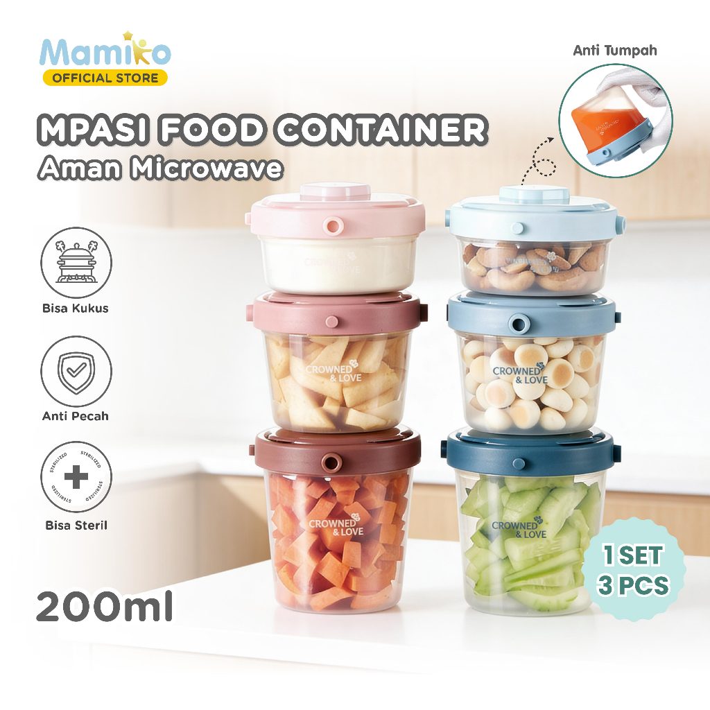 Jual KUB Container Food Box Makan Mpasi Anak Bayi 3 pcs x 200 ML | Air ...
