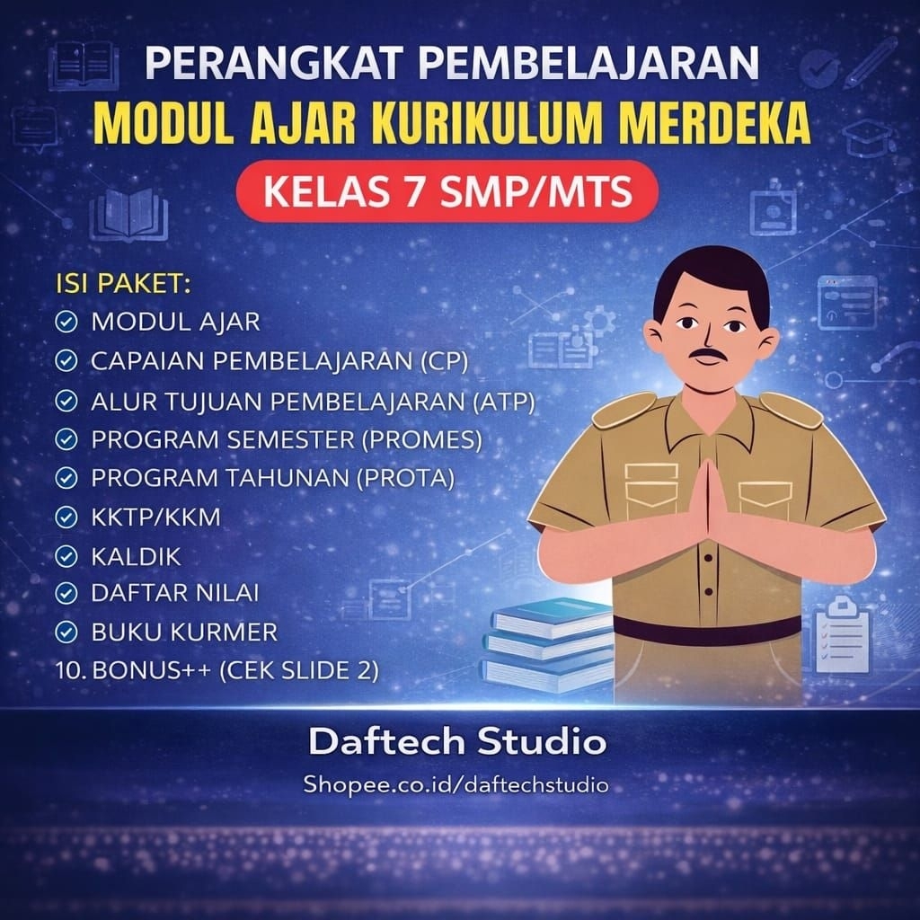 Jual PERANGKAT PEMBELAJARAN MODUL AJAR KURIKULUM MERDEKA KELAS 7 (VII ...