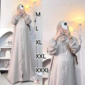 Mayza Dress Rayon Tangan Kerut A Line