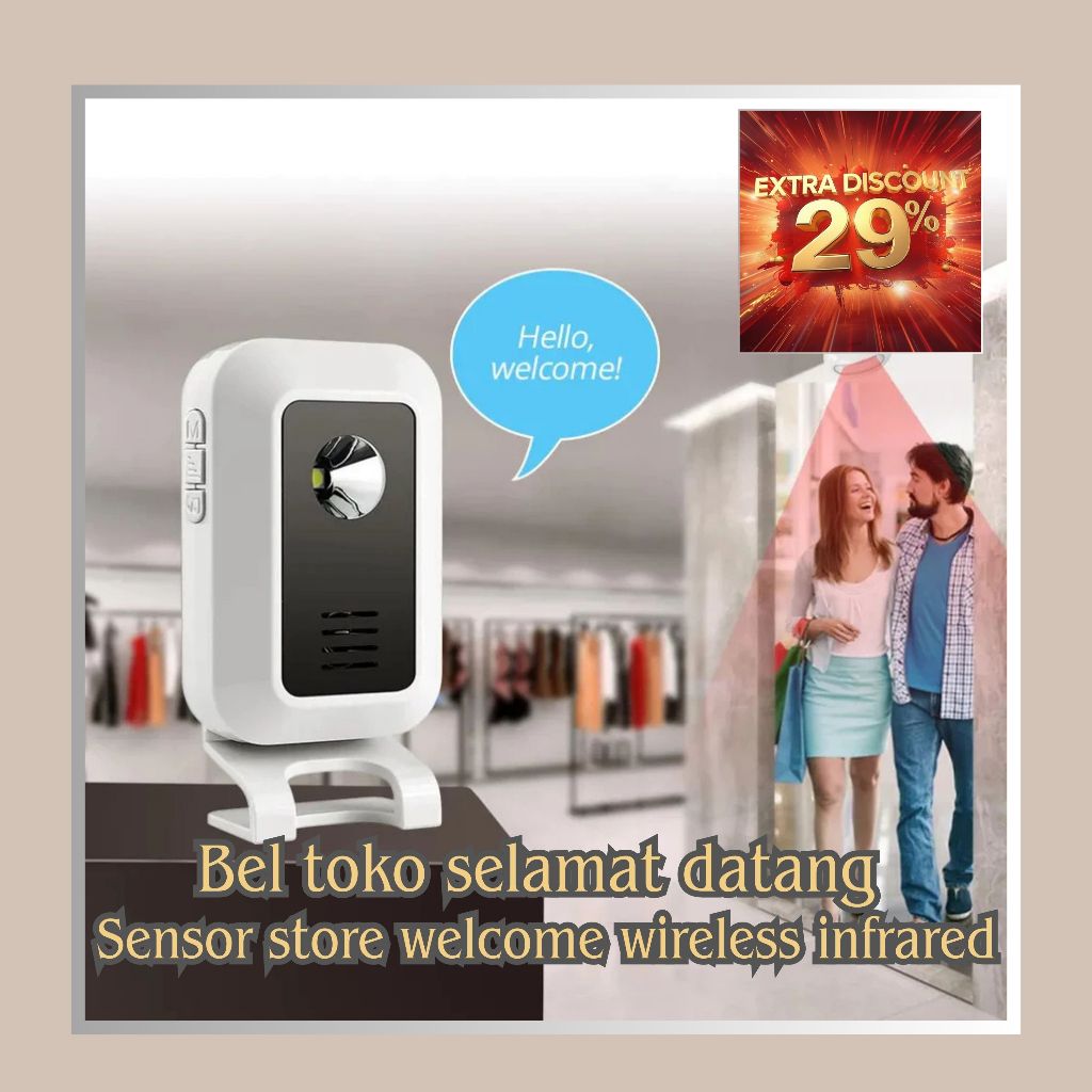 Jual Bel toko selamat datang sensor store welcome wireless infrared ...