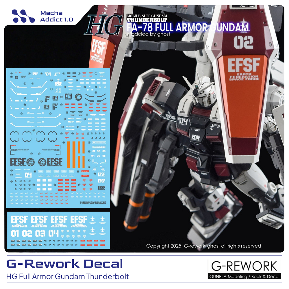 Jual Water Slide Decal HG Full Armor Gundam Thunderbolt Ver by G-rework ...