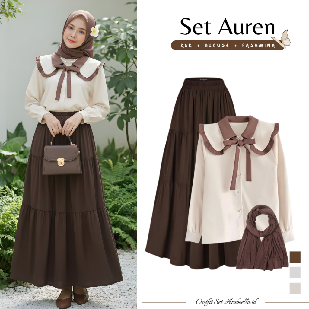 Jual Setelan Wanita Fariska ( Rok Susun + Blouse Sailor + Pashmina ...
