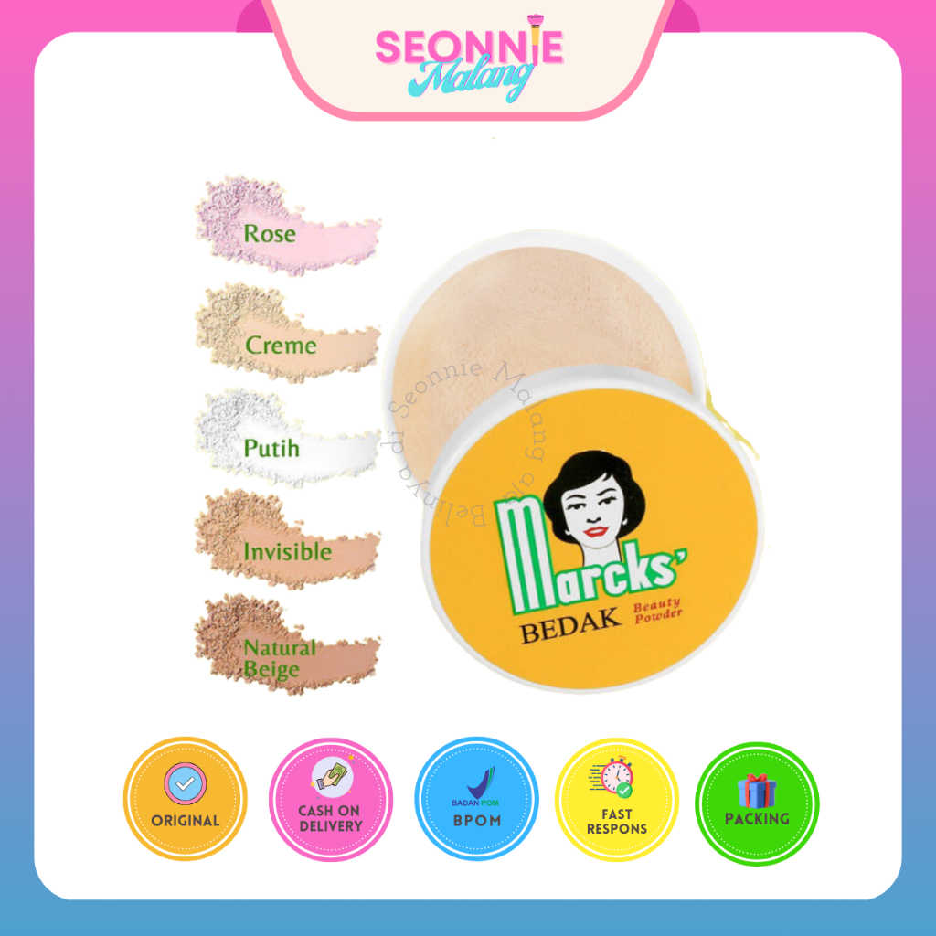 Jual Bedak Tabur Marcks 40g Rose | creme | putih | invisible | Natural ...