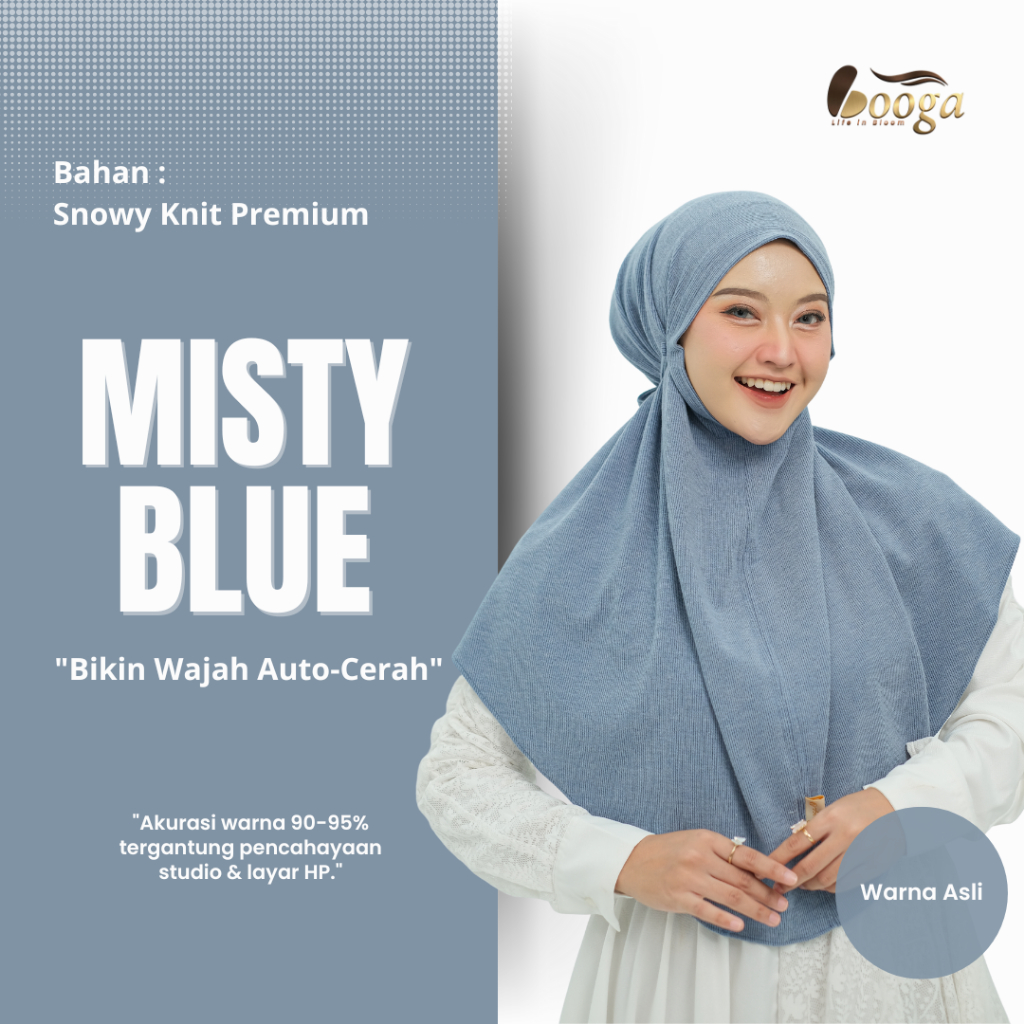 Booga Bergo Knit Tali Premium (Menutup Dada) Jilbab Instan Knit Kaos Anti Melorot Hijab Daily