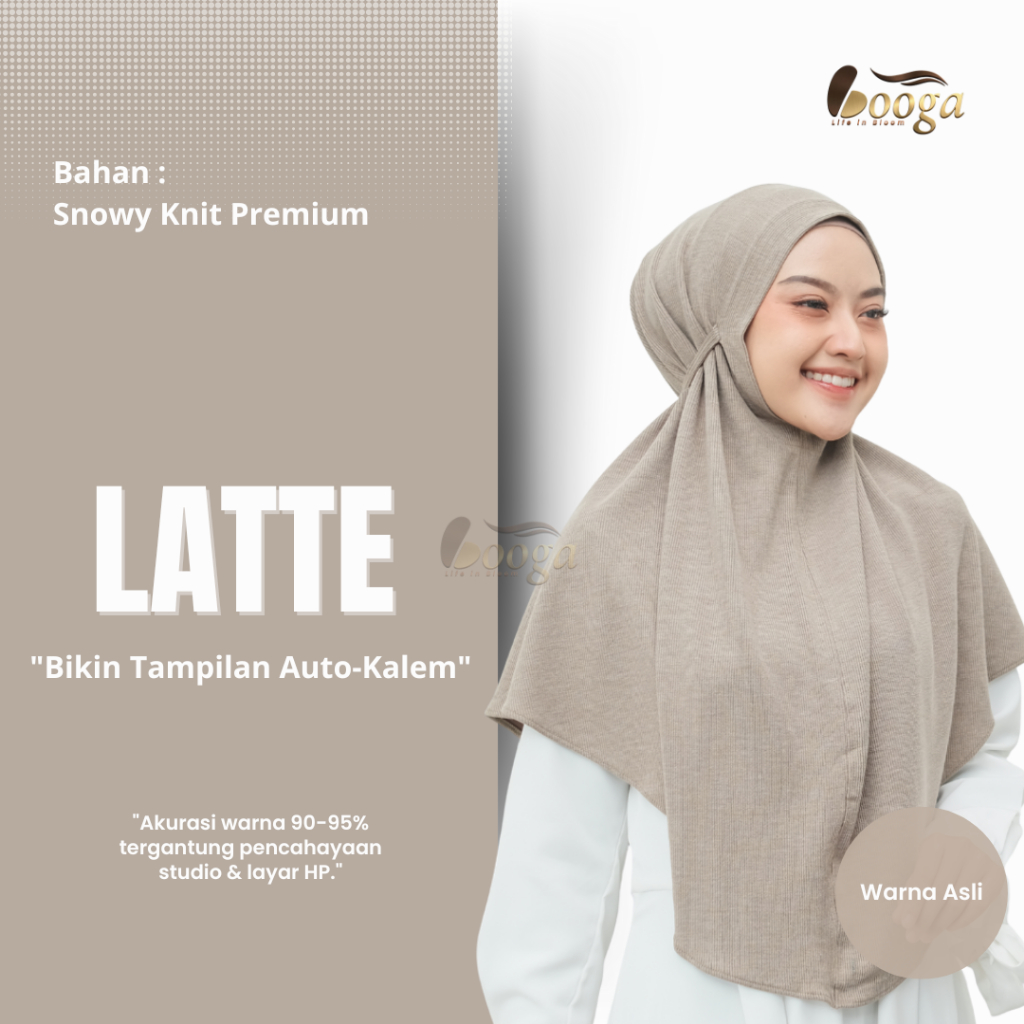Booga Bergo Knit Tali Premium (Menutup Dada) Jilbab Instan Knit Kaos Anti Melorot Hijab Daily