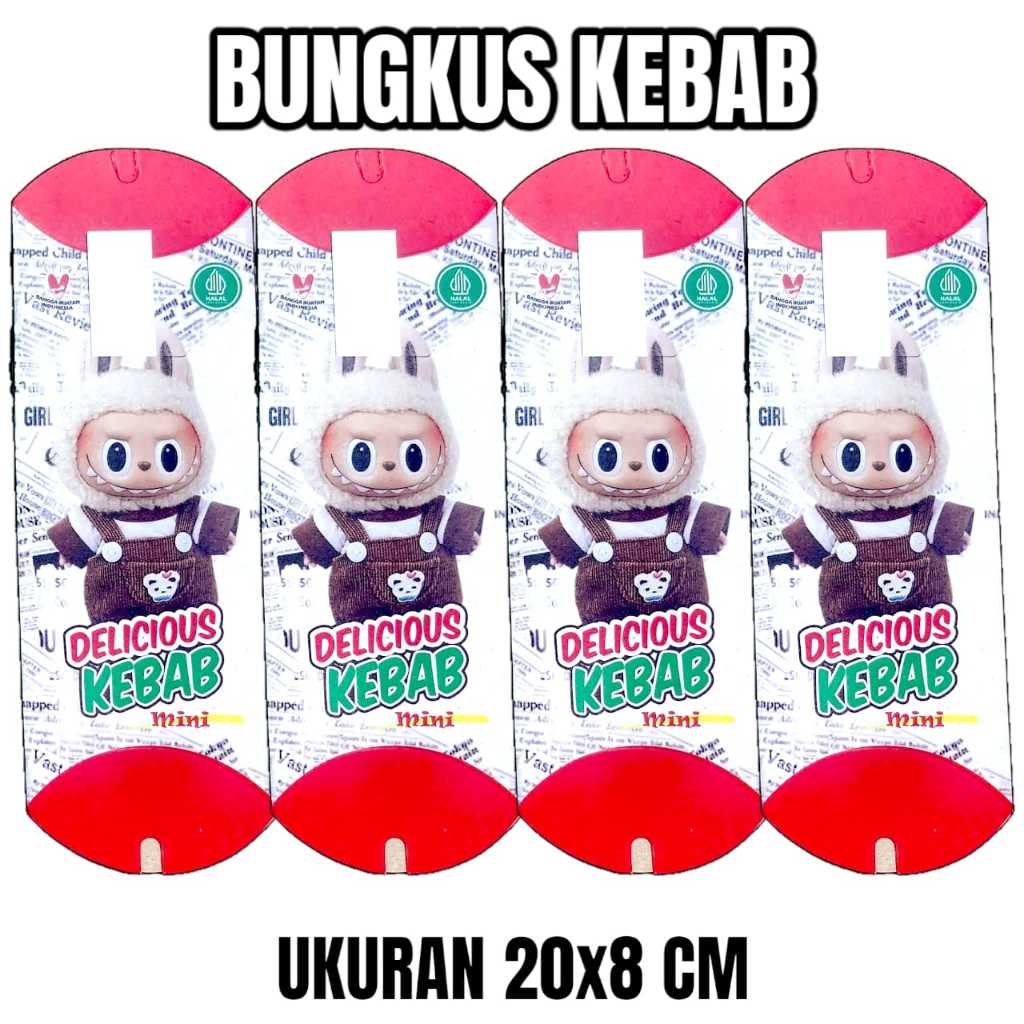 Jual 100 Pcs Bungkus Kebab Mini Ukuran 20x8 Cm Bahan Duplek dan Ivory ...