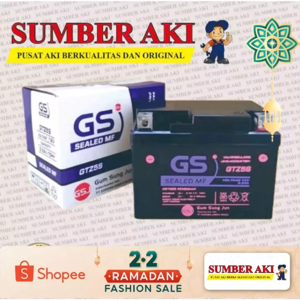Daftar harga aki motor GTZ5S MF terbaru di marketplace
