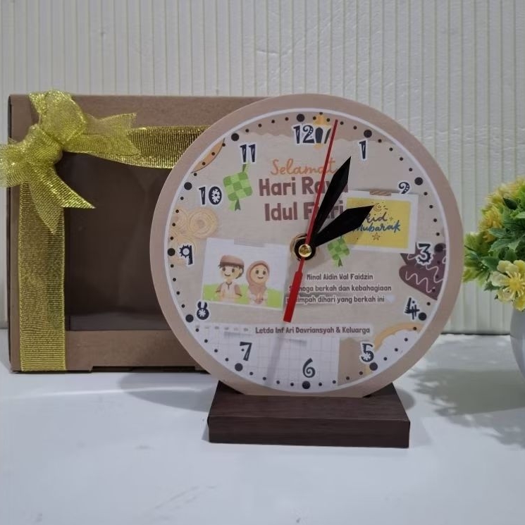 Custom Souvenir Jam Meja 15 cm & 20 cm bisa pakai foto, nama dan TANPA tambahan biaya