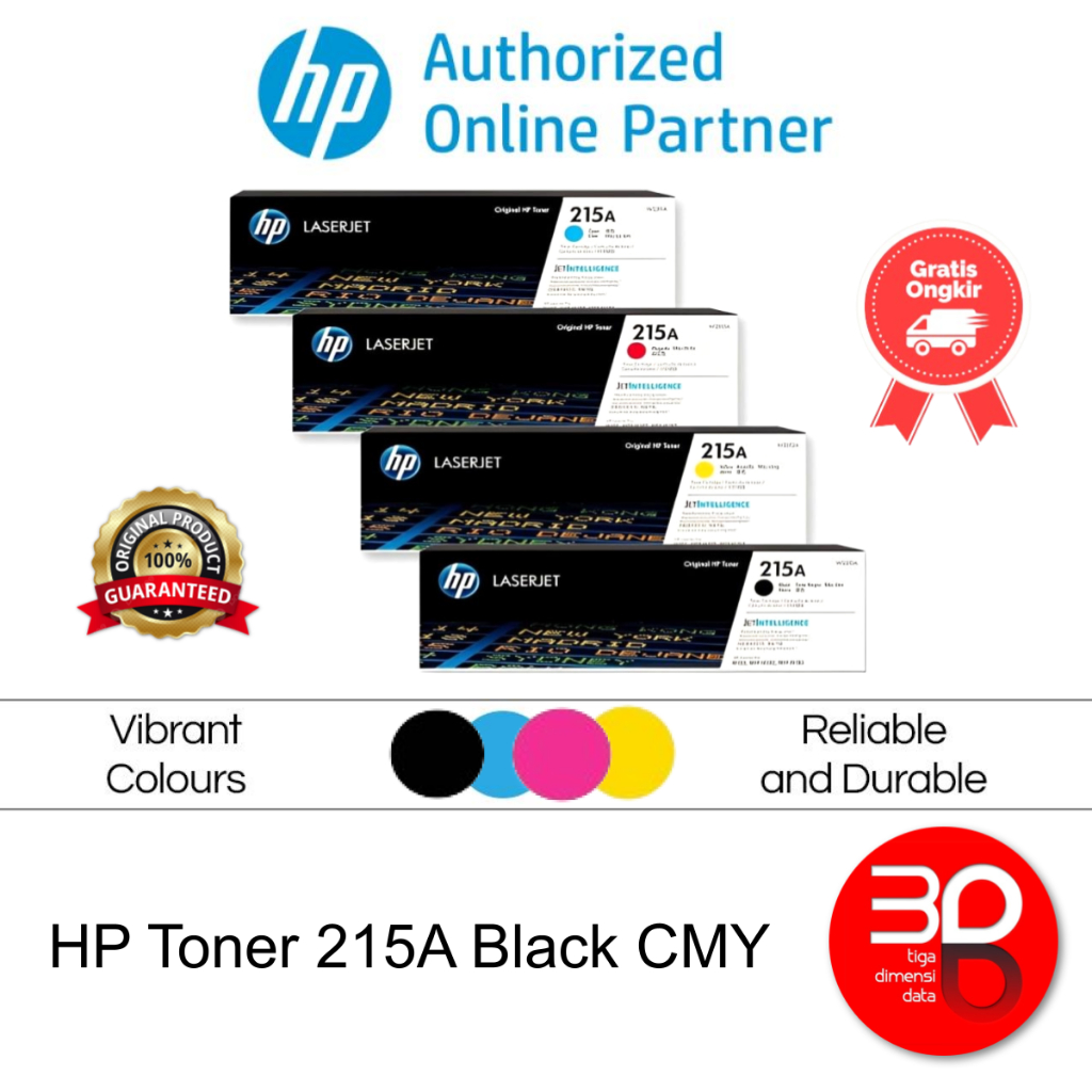 HP Toner 215A Black Cyan Magenta Yellow LaserJet Cartridge Original [W2310A W2311A W2312A W2313A]