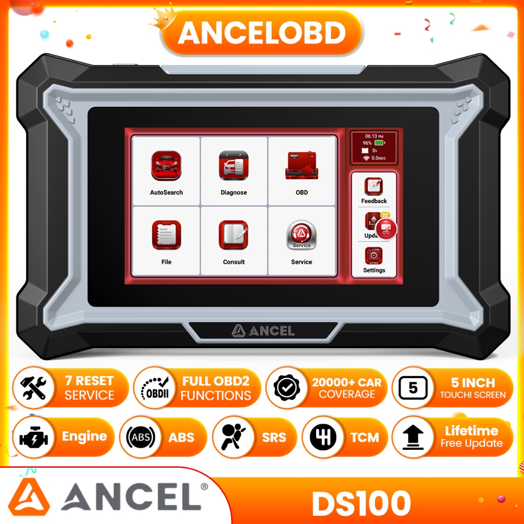 Jual Ancel DS100 OBD2 scanner monitor mesin transmisi ABS SRS, 4 alat ...