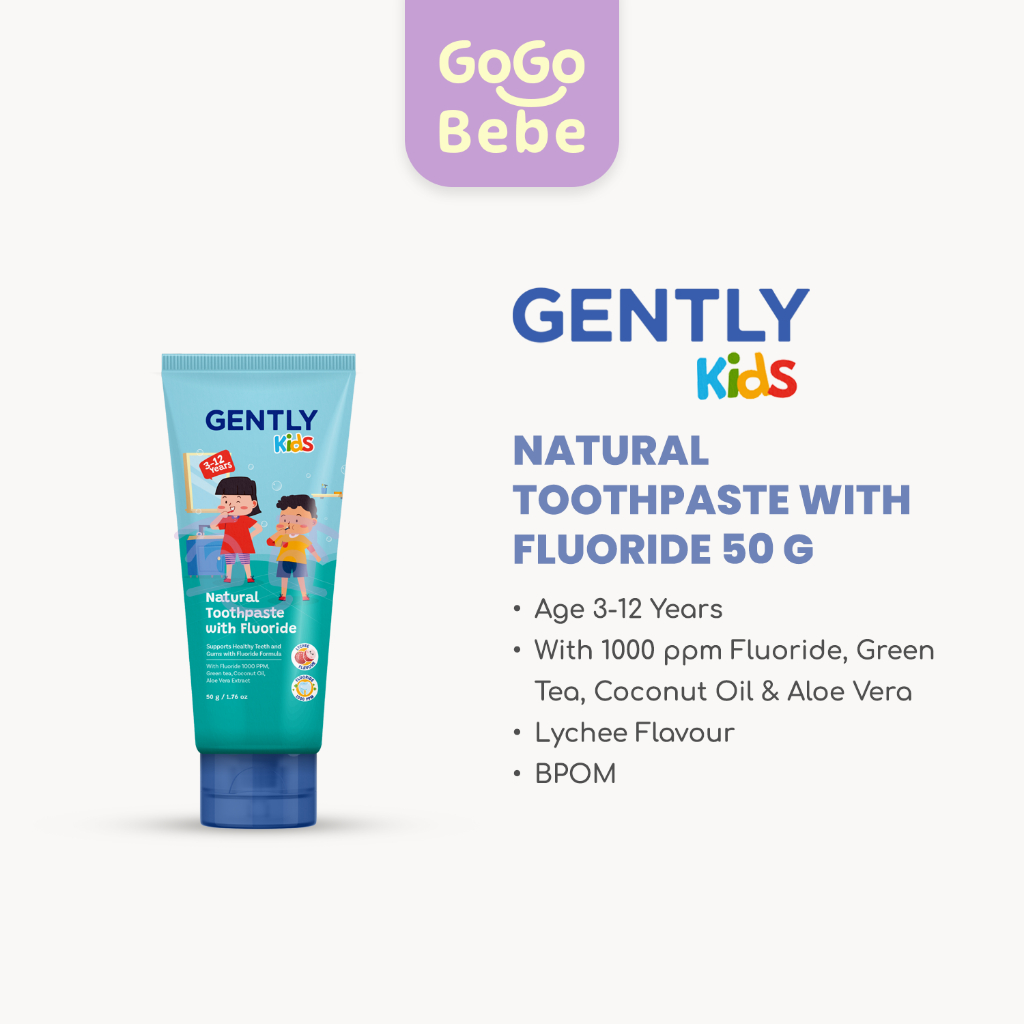 Jual Gently Kids Natural Toothpaste with Fluoride 1000 ppm 50 g — Pasta ...