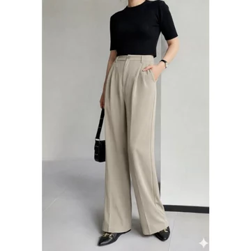 Kulot Loose Pants 332 Trousers Wanita Highwaist Jumbo Semiwool Premium Celana Kulot Wanita