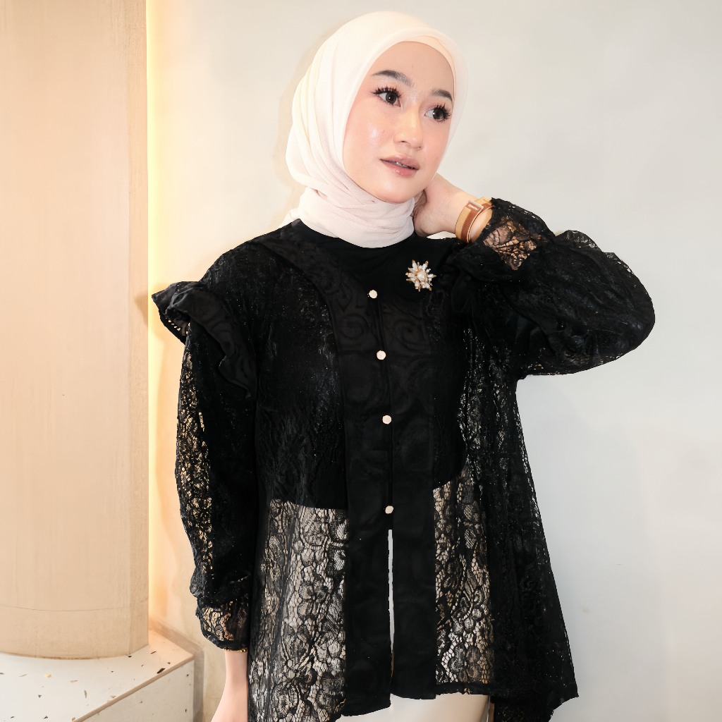 Jual Mybamus x Shilviaditania Shilvi Lace Outer Brukat katbol Wanita ...