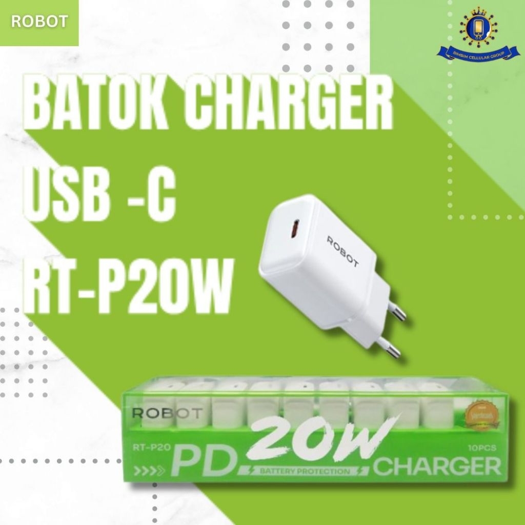 Jual ROBOT RT-P20W (1 Bok isi 10 Pcs) Smart Phone Charger USB-C PD ...