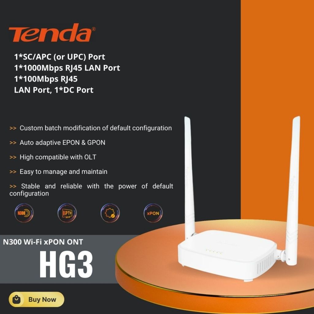 Jual TENDA HG3 Wi-Fi XPON ONT | Shopee Indonesia