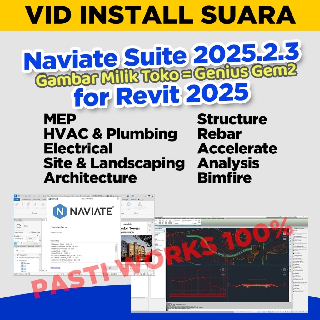 Jual Naviate Suite Revit 2025.2.3 MEP HVAC & Plumbing Electrical Site ...