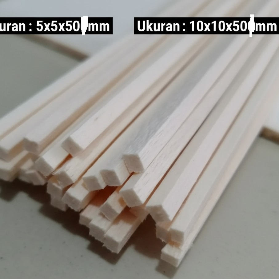 Jual stik Kayu Balsa 5x5x50 mm – Bahan Maket Miniatur Arsitektur ...