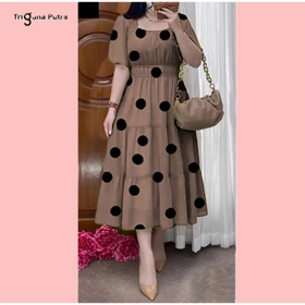 Lavender Dress Korean Vintage Dress Gaun Wanita Motif Bunga Bergaya Korea Import