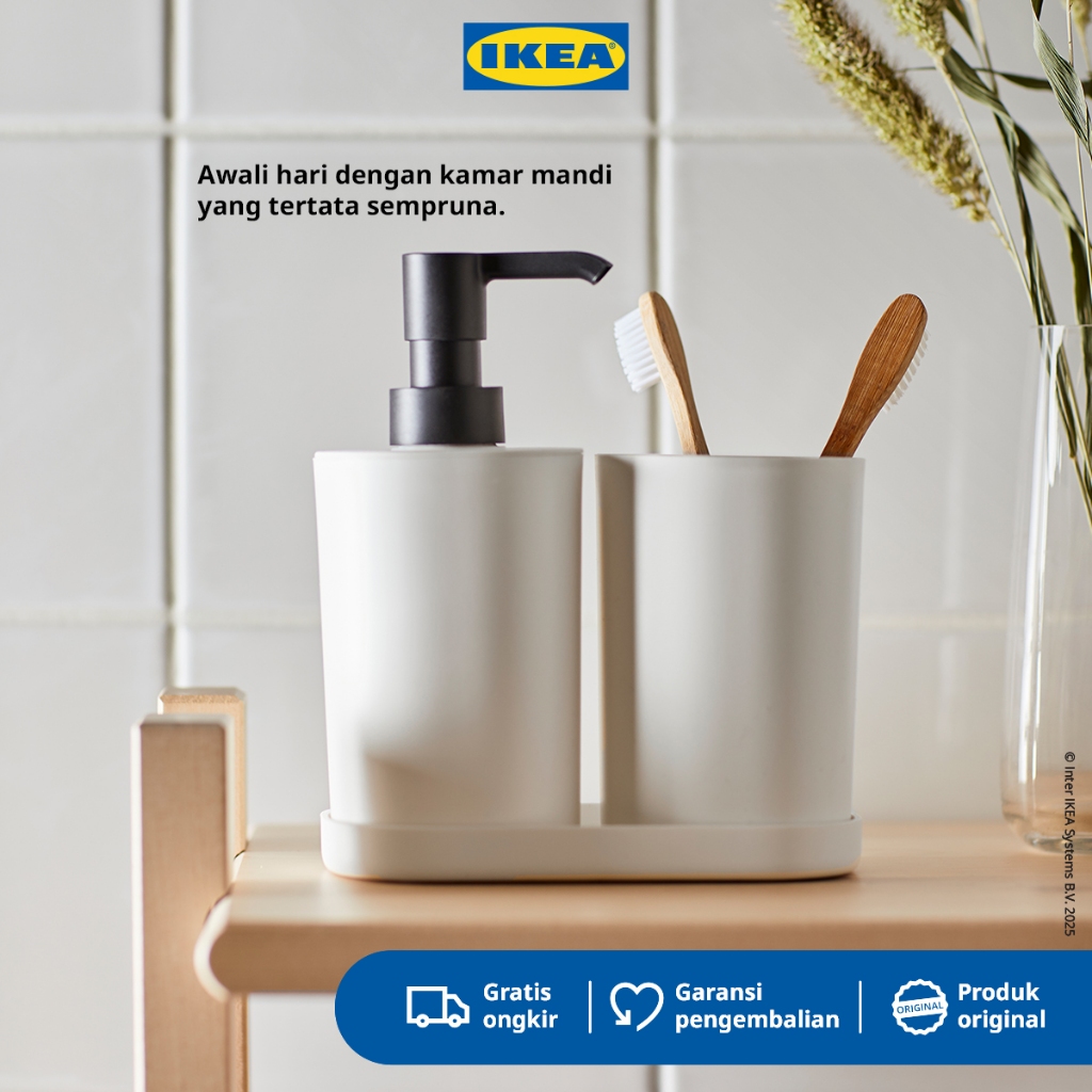 Jual IKEA STORAVAN Perlengkapan Mandi Putih Set Isi 3 | Shopee Indonesia