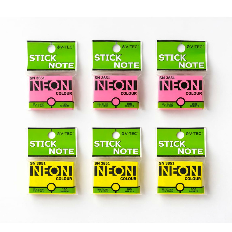 Jual V-TEC Sticky Notes SN-3851 Catatan Kecil 100 Lembar Neon Hijau ...