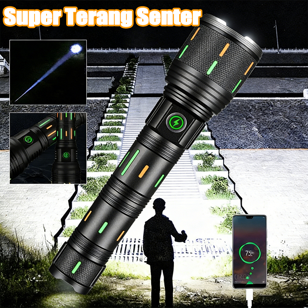 Jual Anbolt M19 Pro Max Senter LED 100000 Lumens Tahan Air Zoom 5km ...