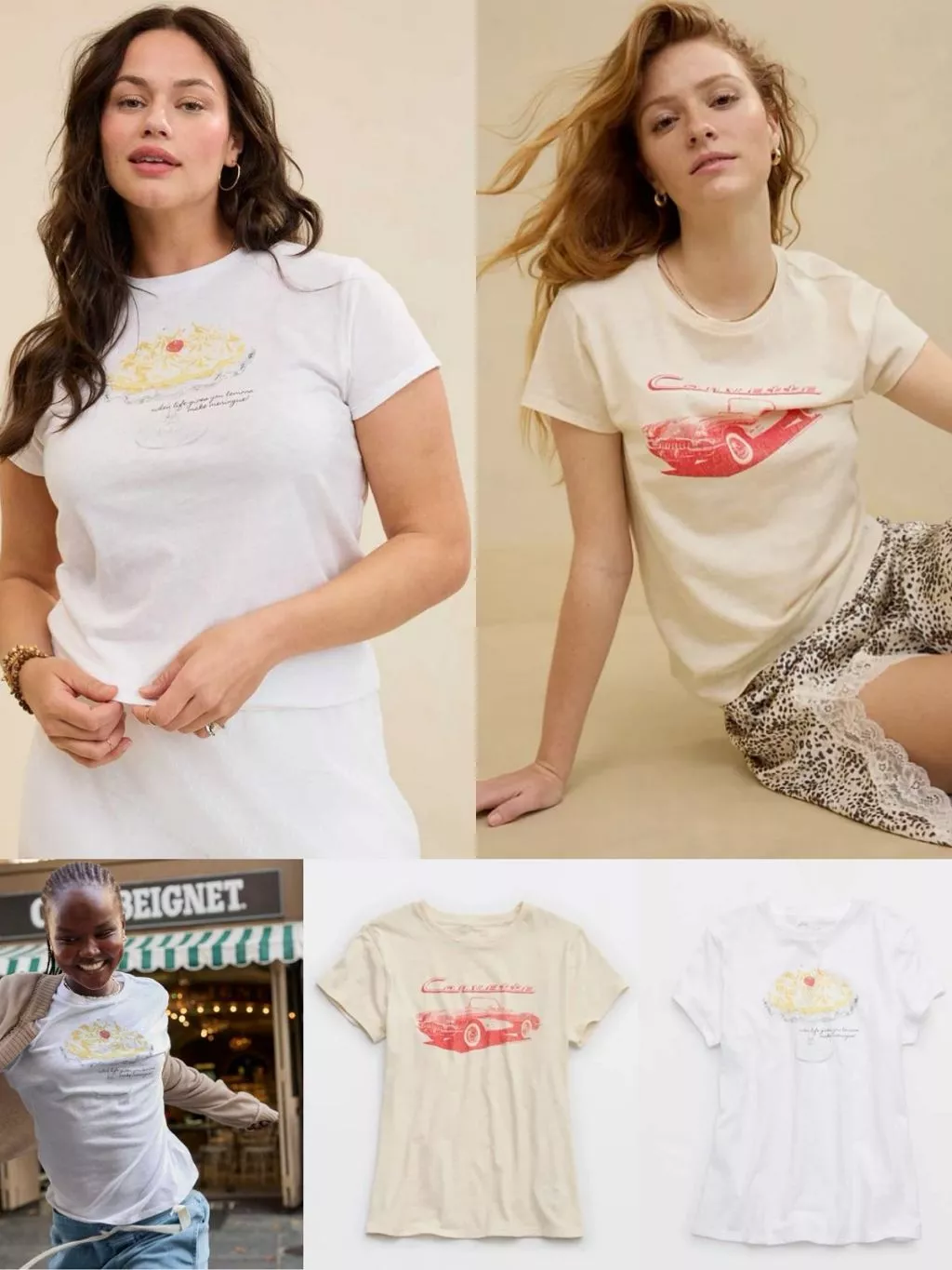 Kaos Lengan Pendek Wanita Bahan Katun Adem Stretchy  Women's Short Sleeve Vintage T-Shirt - AE-9839