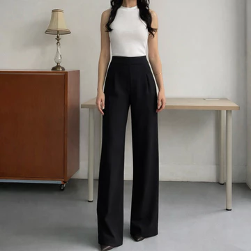 Long Cullote Highwaist Pants Celana Kulot Premium Scuba Kulot Wanita