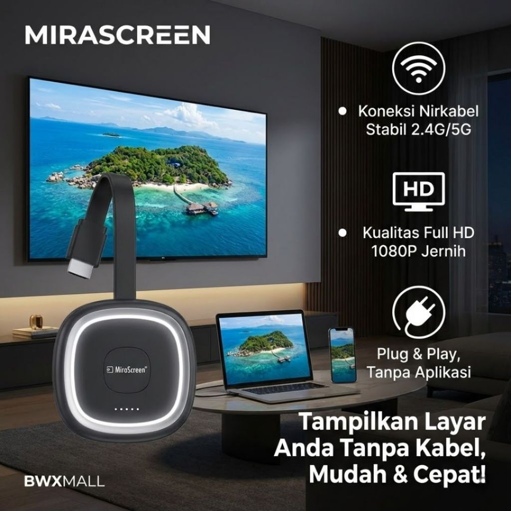 Jual MiraScreen G20 Wireless HDMI Dongle Anycast Display Receiver WiFi ...