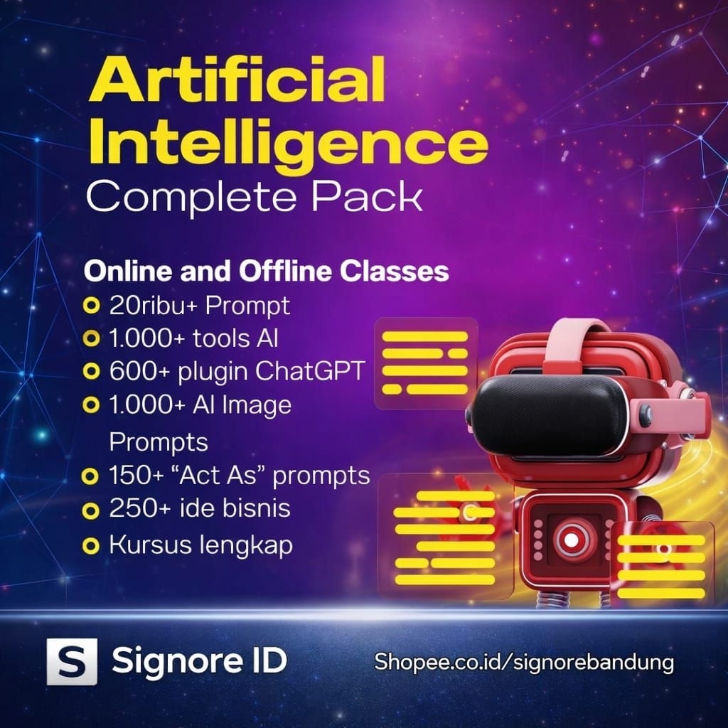 AI Complete Pack – Rahasia Jago Pakai AI dalam Waktu Singkat! Prompt, Image Plugin, Tools & Course -  Signore