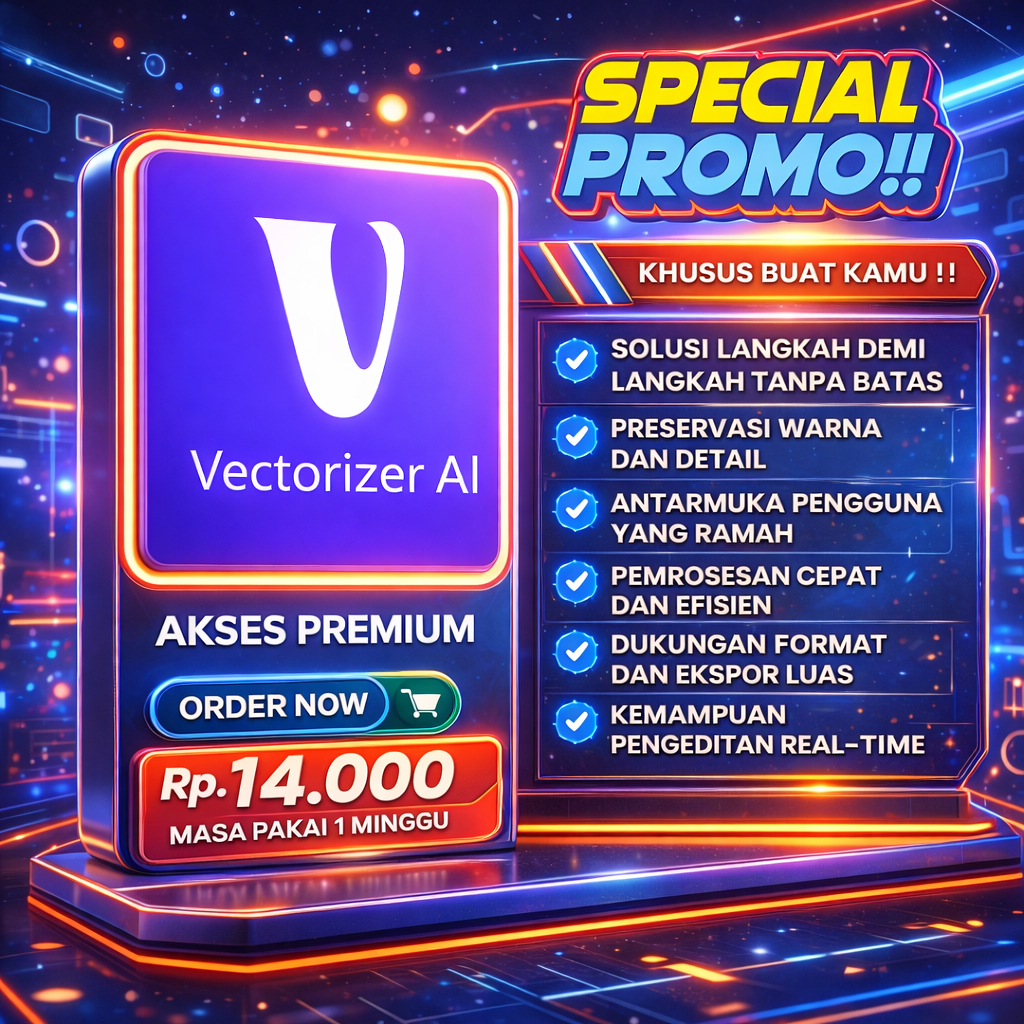 Jual VECTORIZER AI : AI untuk ubah gambar raster (JPG, PNG, BMP, GIF ...