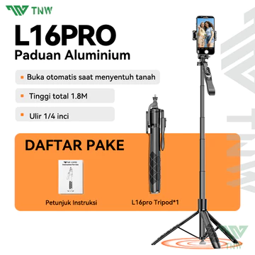 TNW L16pro Automatic Pop Up Tongsis Tripod Selfie Stick Portabel Bluetooth Tongsis 180cm