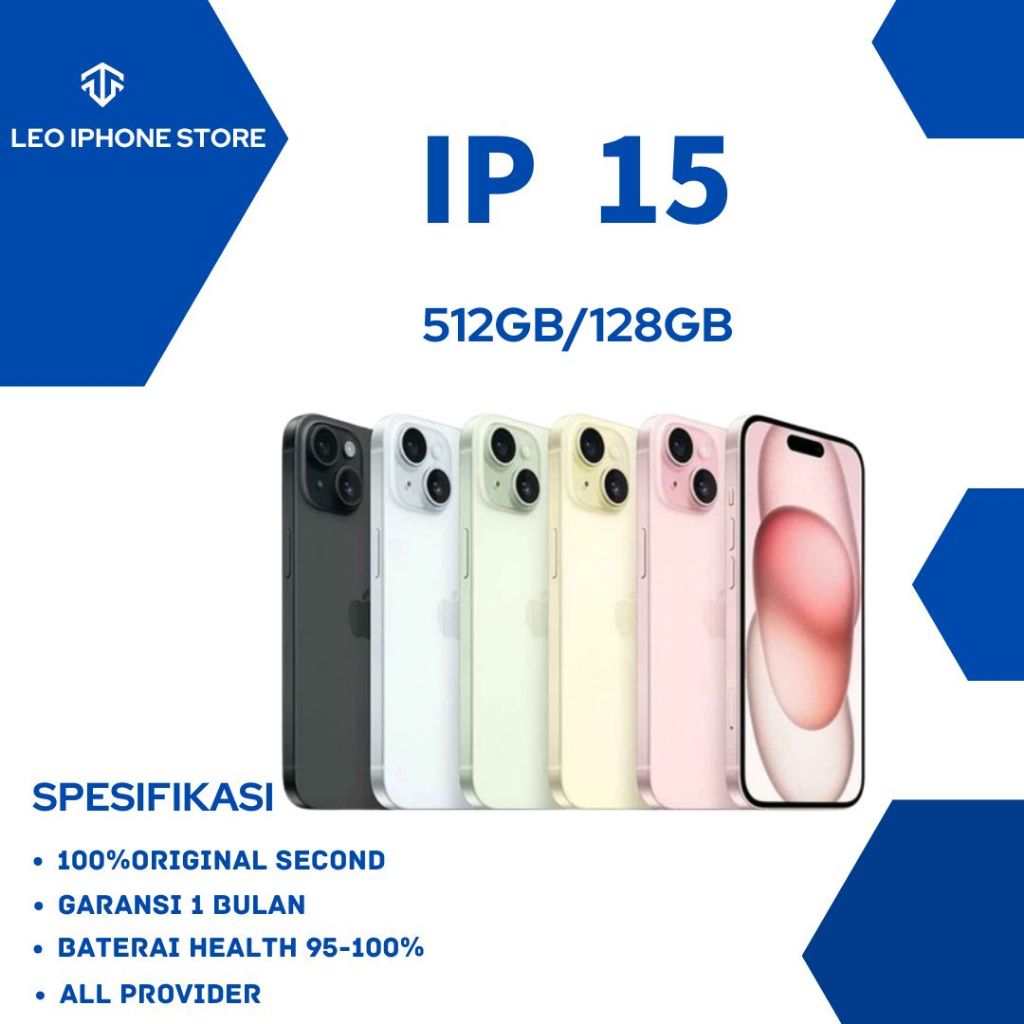 Jual IP 15 Plus 128G 512G IP13 128gb Second Fullset Mulus Good ...